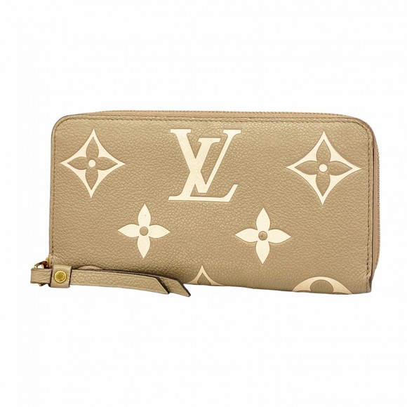Louis Vuitton Monogram Empreinte Zippy Wallet M69794 Tourterelle Creme Women's